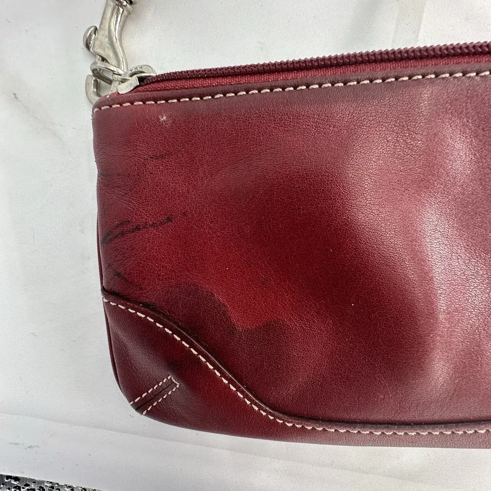 Coach Red Leather Soho Wristlet Mini Bag